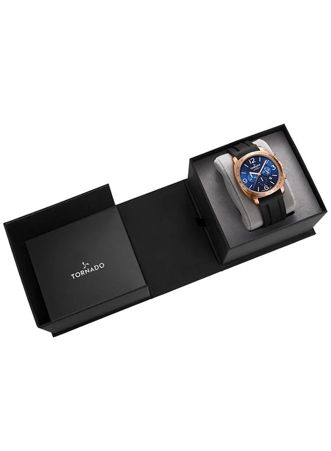 TORNADO Men's Silicone Chronograph Watch T9102-KSBN - 43x52 mm