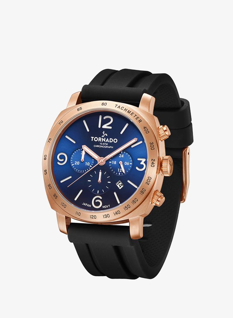 TORNADO Men's Silicone Chronograph Watch T9102-KSBN - 43x52 mm - Image 2