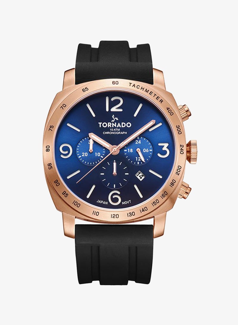 TORNADO Men's Silicone Chronograph Watch T9102-KSBN - 43x52 mm - Image 1