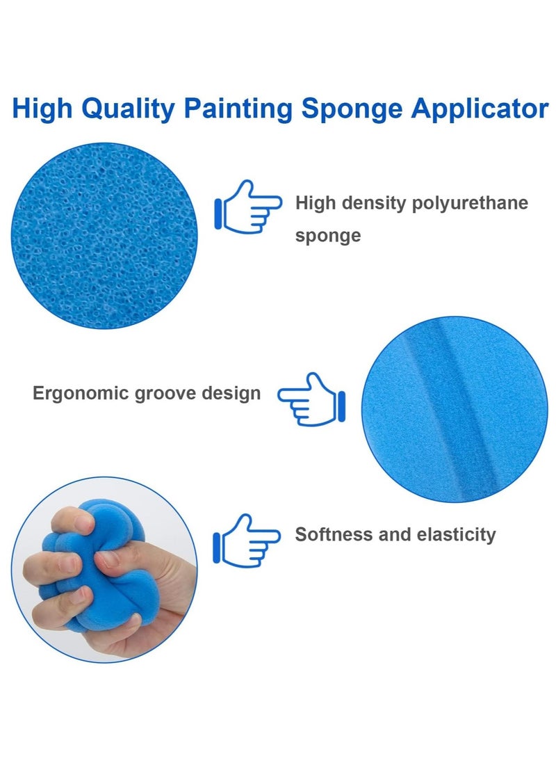 KASTWAVE Paint Sponge Applicator 6Pcs, Detail Painting Sponge Double-Side Art Craft Round Sponges for Car Waxing  - Image 2