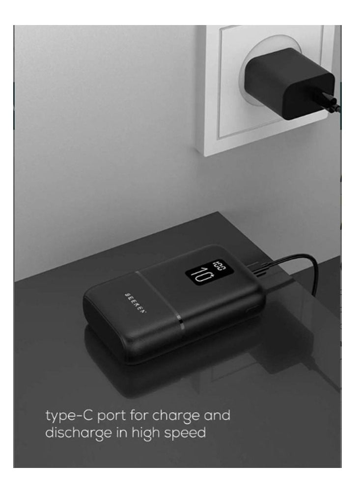 Seeken - Seeken Power Booster Neo – Rapid Charging 10000mAh Powerbank Black Compatible with iPhone, Samsung, iPad and more- Black - Image 1