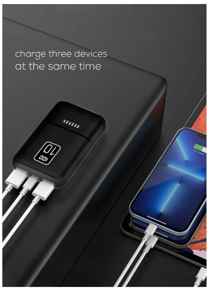 Seeken - Seeken Power Booster Neo – Rapid Charging 10000mAh Powerbank Black Compatible with iPhone, Samsung, iPad and more- Black - Image 1