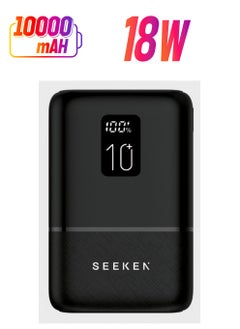Seeken Power Booster Neo – Rapid Charging 10000mAh Powerbank Black Compatible with iPhone, Samsung, iPad and more- Black