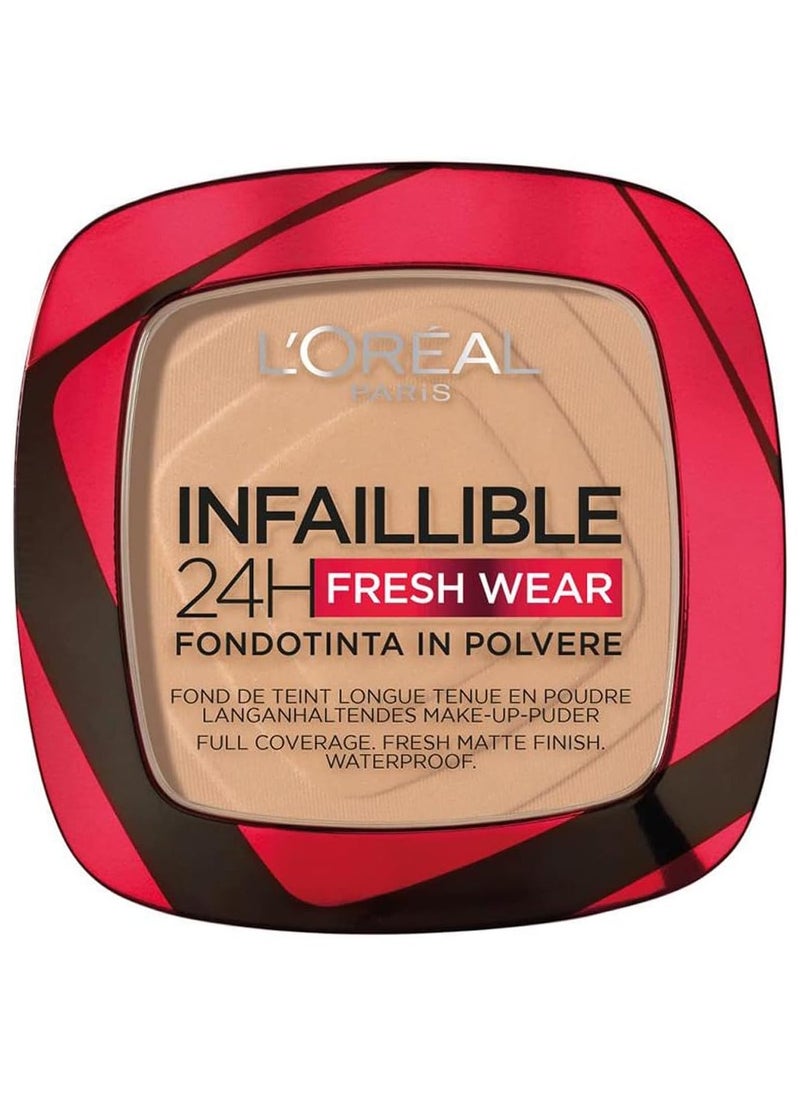 loreal paris L’Oréal Paris L'Oreal Paris Infaillible 24H Fresh Wear Foundation in a Powder - Waterproof, Full Matte Coverage Transferproof Makeup - 140 Golden Beige  - Image 1