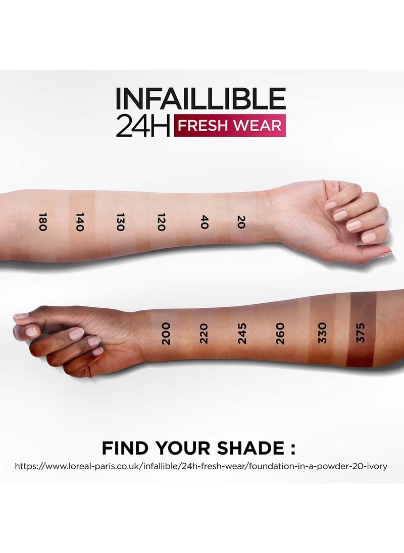 loreal paris L’Oréal Paris L'Oreal Paris Infaillible 24H Fresh Wear Foundation in a Powder - Waterproof, Full Matte Coverage Transferproof Makeup - 140 Golden Beige  - Image 3