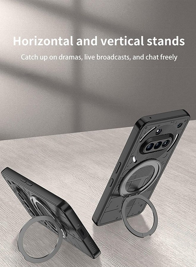 X-level Magnetic Stand Case for Nothing Phone 3A【360° Rotation Magnetic Stand】【N52 Stronger Magnets】Shockproof Protection, Anti-Yellow & Anti-Scratch, Ultra Slim, Magnetic Cover with Wireless Charging for Nothing Phone 3A Cover (Black） - Image 5