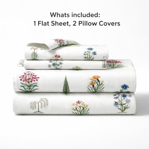 ElanorHomes 240 TC Cotton Double King Size Bedsheet | Ultra-Soft & Skin-Safe | Breathable Summer Comfort | 93x108 inches with 2 Pillow Covers (Gulzaar) - Image 4