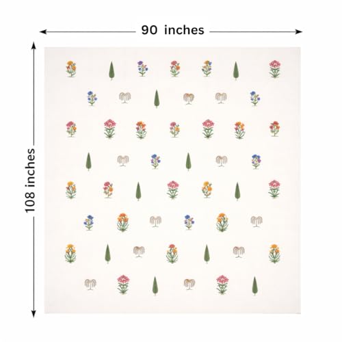 ElanorHomes 240 TC Cotton Double King Size Bedsheet | Ultra-Soft & Skin-Safe | Breathable Summer Comfort | 93x108 inches with 2 Pillow Covers (Gulzaar) - Image 3