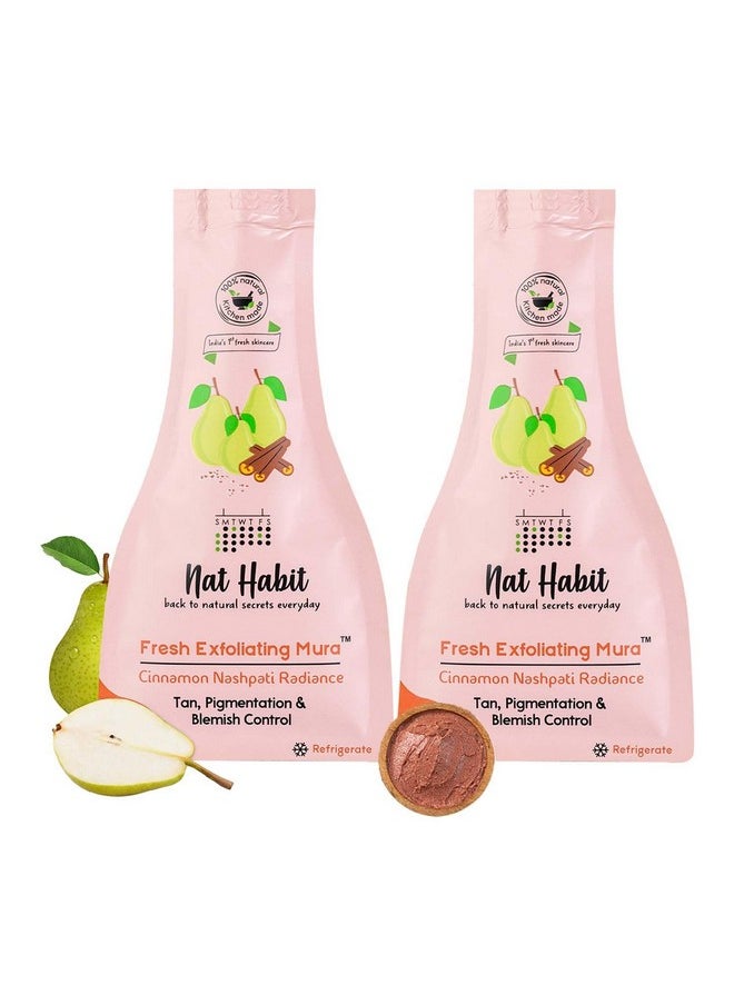 Nat Habit Face Scrub Cinnamon Nashpati Radiance Exfoliating Mura For Tan, Deep Cleansing, Pigmentation & Blemish Control, Chemical Free (Pack Of 2 X 25 Gm)  - Image 1