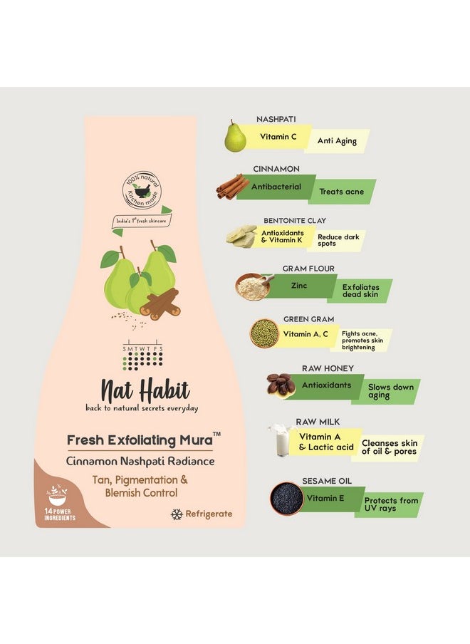 Nat Habit Face Scrub Cinnamon Nashpati Radiance Exfoliating Mura For Tan, Deep Cleansing, Pigmentation & Blemish Control, Chemical Free (Pack Of 2 X 25 Gm)  - Image 4