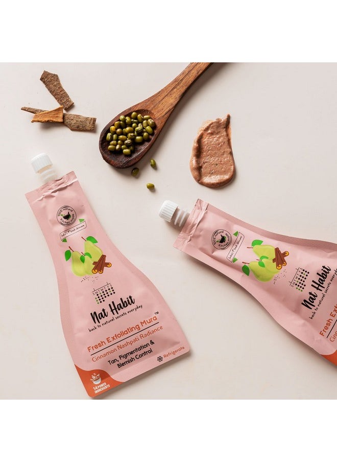 Nat Habit Face Scrub Cinnamon Nashpati Radiance Exfoliating Mura For Tan, Deep Cleansing, Pigmentation & Blemish Control, Chemical Free (Pack Of 2 X 25 Gm)  - Image 5