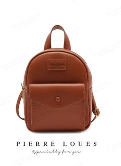PIERRE LOUES Women's Fashion Backpack Purse PU Leather Shoulder Bag School Bags,Rucksack,Handbag,Fashion Designer Small Travel Bag,Convertible Rucksack Bags,Multifuction Backsack Anti Theft For Women,Brown 