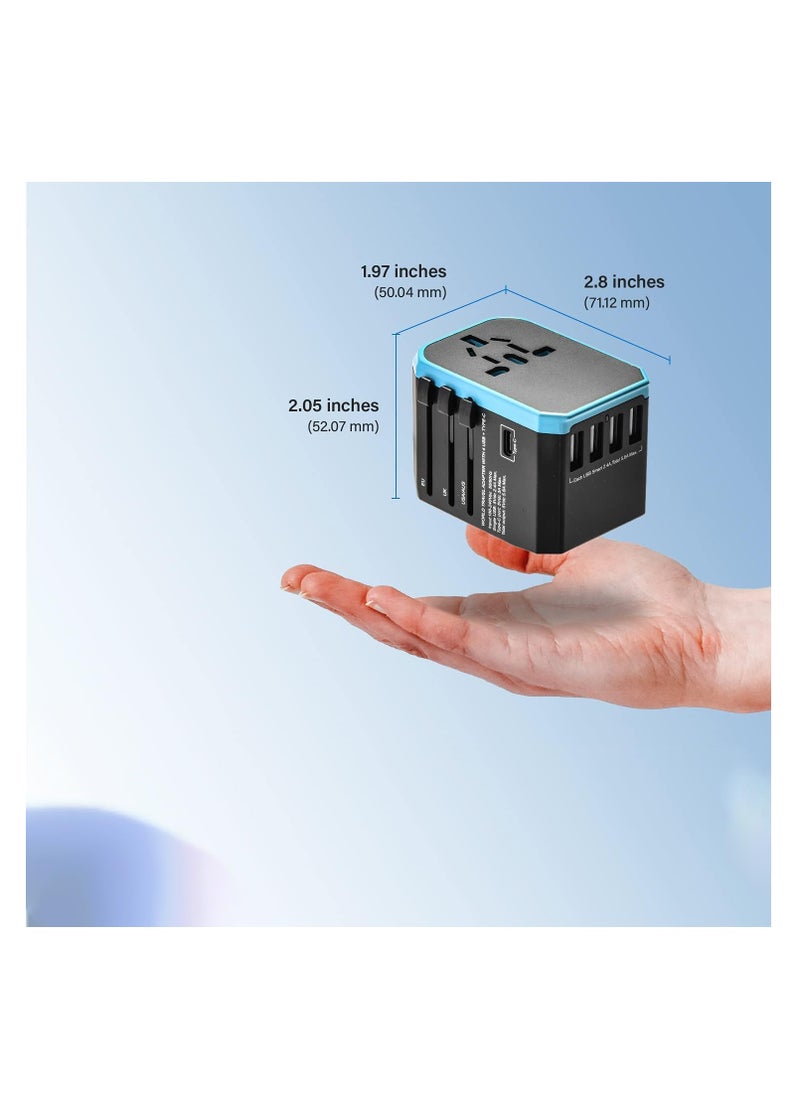 KASTWAVE - Universal Travel Adapter, International Plug Adapter, 5.6A Smart Power 3.0A 4 USB 1 Type C, Power Adapter Travel Cha rger, Outlet Converter Worldwide (Type C/G/A/I) - Image 1