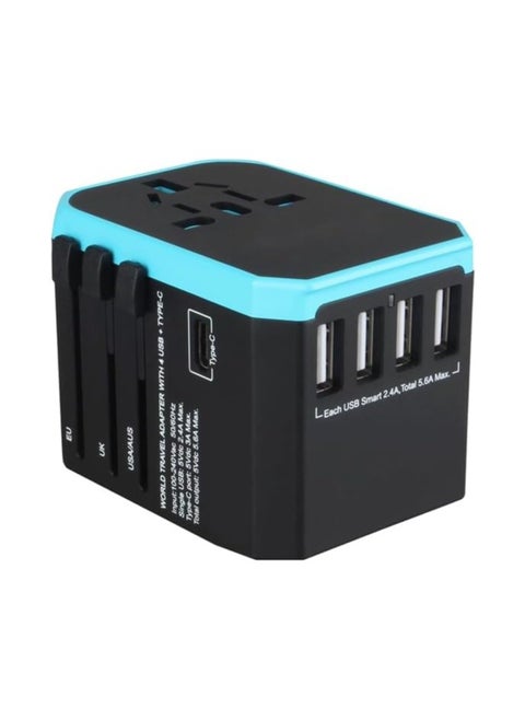 Universal Travel Adapter, International Plug Adapter, 5.6A Smart Power 3.0A 4 USB 1 Type C, Power Adapter Travel Cha rger, Outlet Converter Worldwide (Type C/G/A/I)