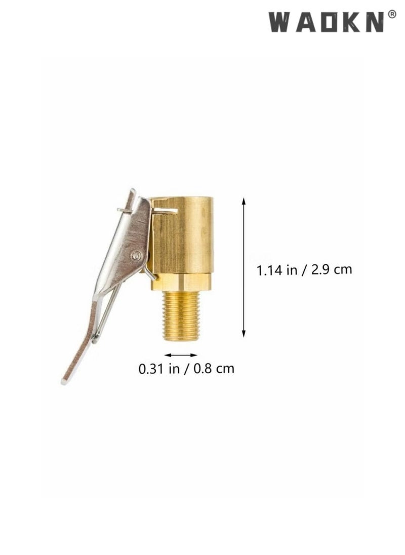 WAOKN - 5 PCS Car Inflation Quick Connect American Style Inflation Nozzle Adapter Brass Tire Air Chuck  Heavy Duty Lock on Tire Inflator Chuck with Clip for Tire Inflator Gauge Compressor Accessories Gold - Image 1
