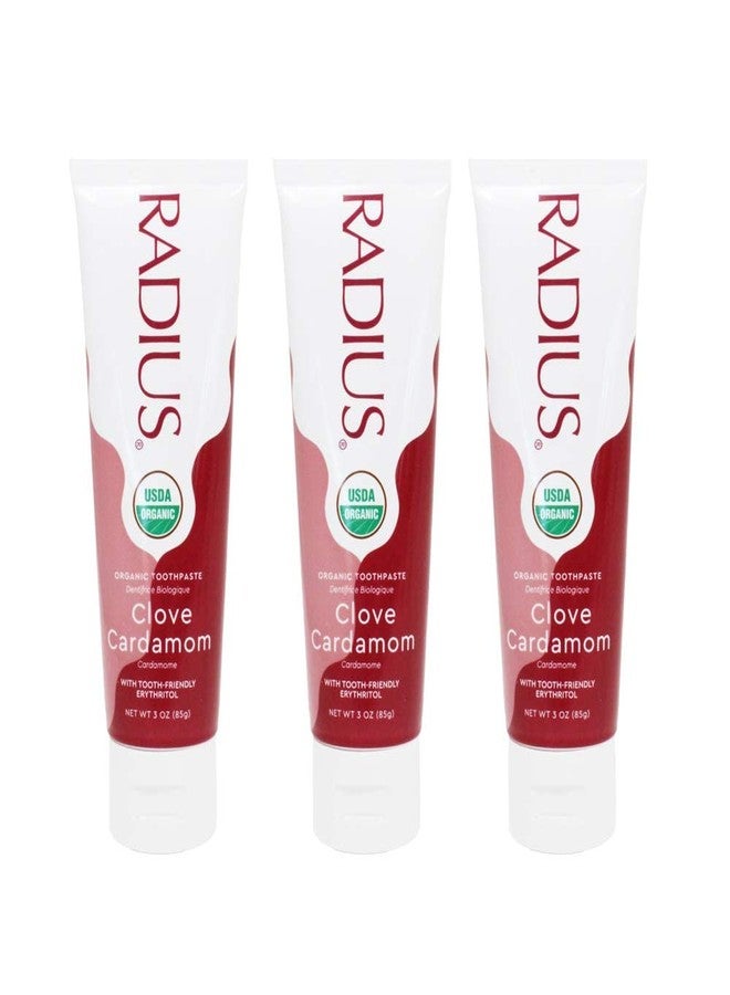RADIUS Toothpaste, Clove Cardamom, 3 oz, USDA Organic Non-Toxic Chemical-Free Gluten-Free, Designed to Improve Gum Health & Prevent Cavities, Pack of 3 - Image 2