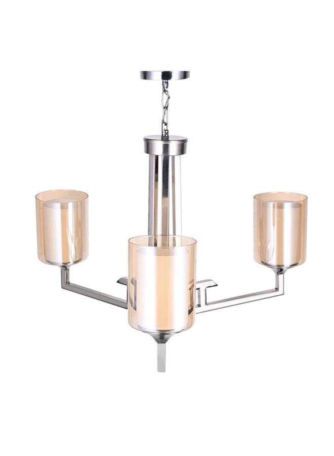 الروضة للإضاءة نجفة ايميليا ستانلس 3 لمبة | نجفة مودرن | الخامة: Stainless Steel | اللون: كروم | المقاس: 52x85 سم