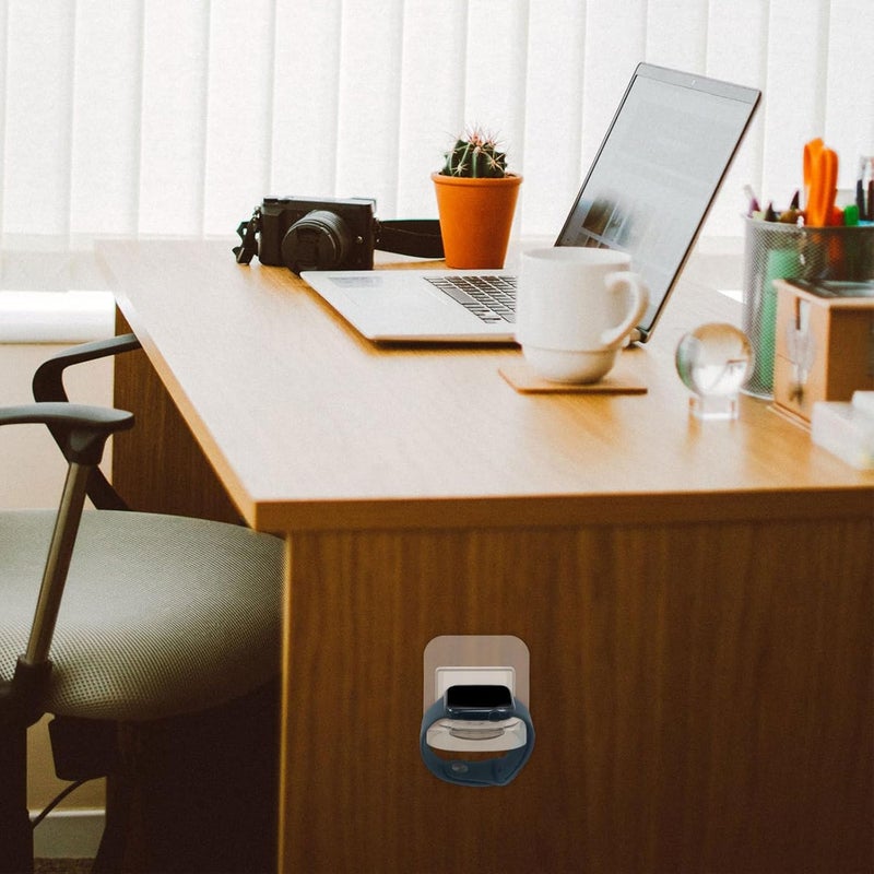 Wall-Mounted Indoor Smart Watch Charger Storage Bracket Charging Dock with Organizer, No-Drill Installation, Light Gray - Image 4