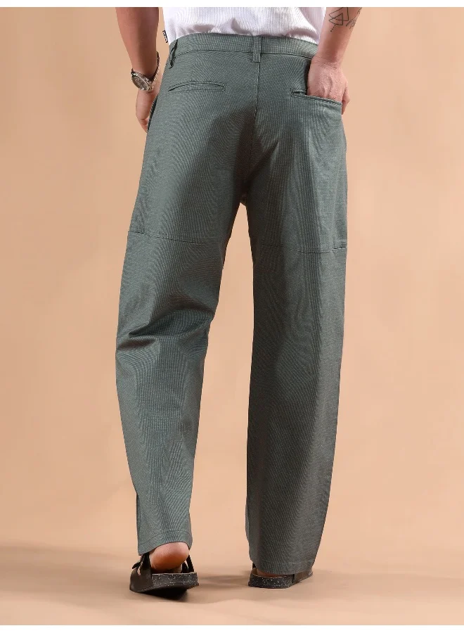 Beyoung Dark Grey Houndstooth Cargo Trouser