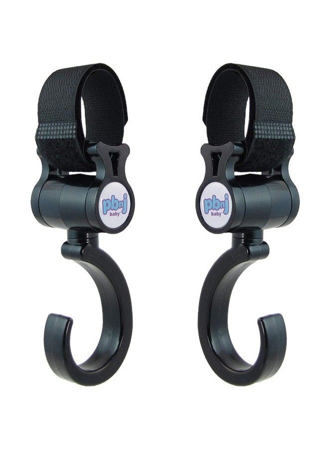 PBnJ Baby - Stroller Hooks For Hanging Diaper Bags Mommy Stroller Clip And Stroller Accessories Travel Organizer Hook For Mom Purse Shopping Grocery Bag And Accessory (2 Pack) - Image 1