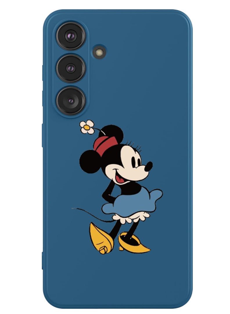 Theodor Protective Slim Fit Case Liquid Silicone Cover with Full Body Protection Anti-Scratch Shockproof Case For Samsung Galaxy S24 Plus (Blue) - Minnie - Image 1