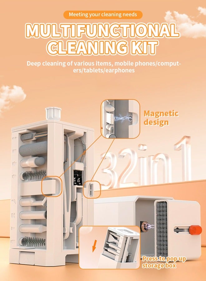 32-in-1 Electronic Cleaning Kit, Multifunctional Keyboard Cleaning Tool Set for PC, Keyboards, Headphones, Computers, Laptops, Cameras - Image 2