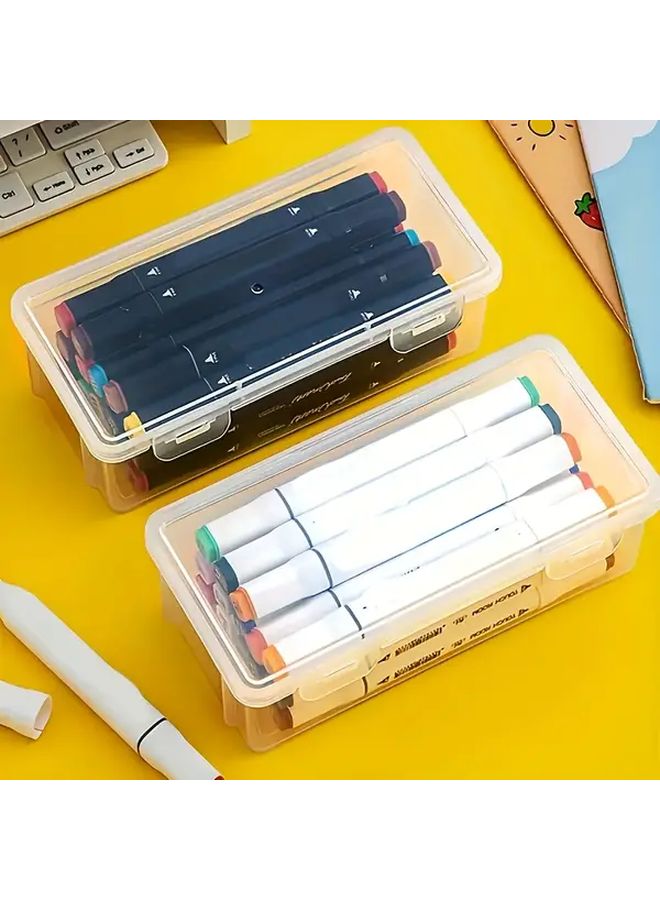 4pcs Transparent Storage Box Set with Dividers and Lids Stackable Organizer - Image 5