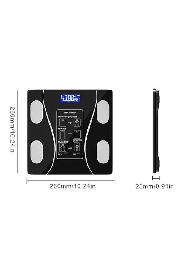 ميزان دهون الجسم الذكي الرقمي - محلل تكوين الجسم لاسلكي مع مزامنة تطبيق الهاتف عبر البلوتوث - عملي ومثالي لمتابعة الصحة - Image 4