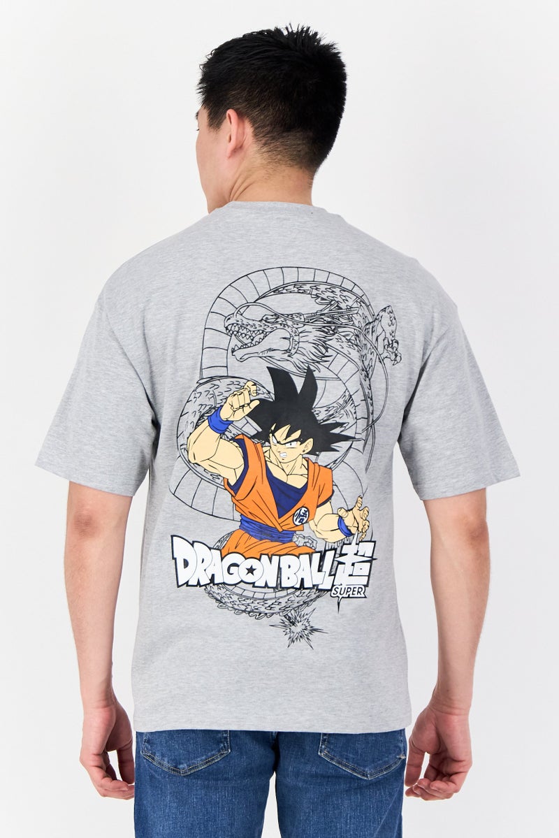 Dragon Ball Z Men Crew Neck Short Sleeve Graphic Print T-Shirt, Grey - Image 3