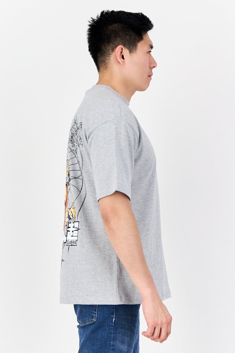 Dragon Ball Z Men Crew Neck Short Sleeve Graphic Print T-Shirt, Grey - Image 2