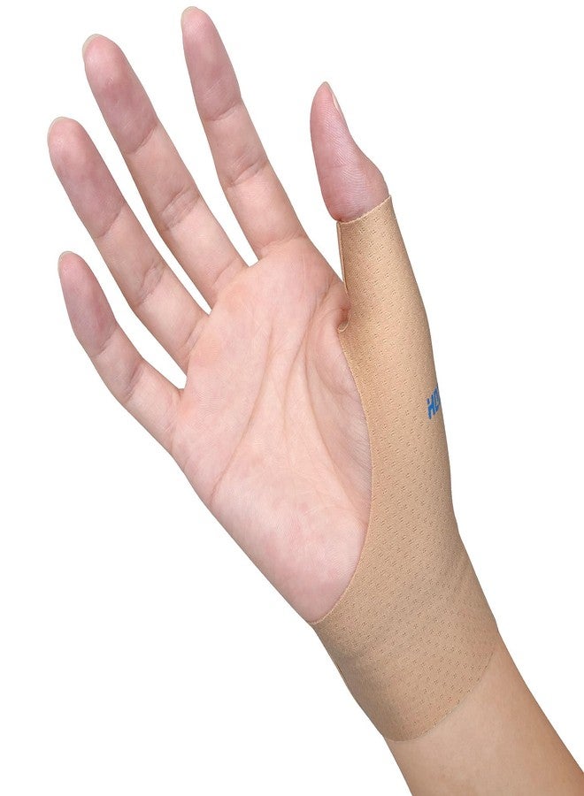 Hocafer Thumb Wrist Brace Compression Sleeve - Soft Elastic Thumb Protector Support for Relieving Pain, Arthritis(Toasted Almond, L, 2 Pack) - Image 1