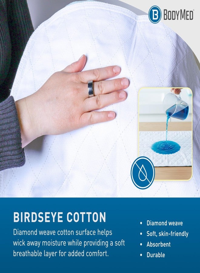 بودي ميد فوطة صحية BodyMed فائقة الامتصاص، قابلة للغسل وإعادة الاستخدام، مقاس 24 × 36 بوصة، عبوة واحدة - مقاومة للماء، سريعة الجفاف، فوطة سلس البول للرضاعة الطبيعية لكبار السن والبالغين والحيوانات الأليفة - لحماية السرير والكراسي المتحركة والأثاث - Image 4