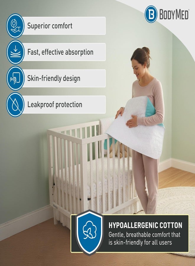 بودي ميد فوطة صحية BodyMed فائقة الامتصاص، قابلة للغسل وإعادة الاستخدام، مقاس 24 × 36 بوصة، عبوة واحدة - مقاومة للماء، سريعة الجفاف، فوطة سلس البول للرضاعة الطبيعية لكبار السن والبالغين والحيوانات الأليفة - لحماية السرير والكراسي المتحركة والأثاث - Image 2