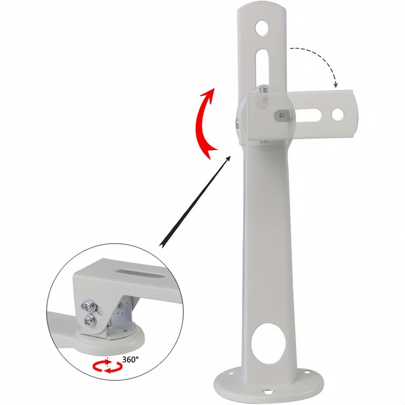 White 360 Rotatable Heavy Duty Projector Wall Mount Metal Universal - Image 3