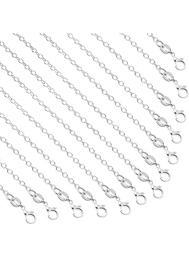 SANNIX 50 Pack Necklace Chains For Jewelry Making Silver Plated Necklace Chains Bulk Cable Chain Necklace For Diy Jewelry Making, 20 Inches - Image 1