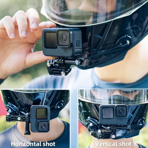 SHOPEE 4-Way Motorcycle Helmet Chin Mount for Hero 13/12/11/10/9/8/7, Osmo Action 3 & 4 SJCAM,Insta 360 & Other 4K Sports Cameras- Waterproof 3M Adhesive - Lightweight & Durable - Ideal for Bikers - Image 5