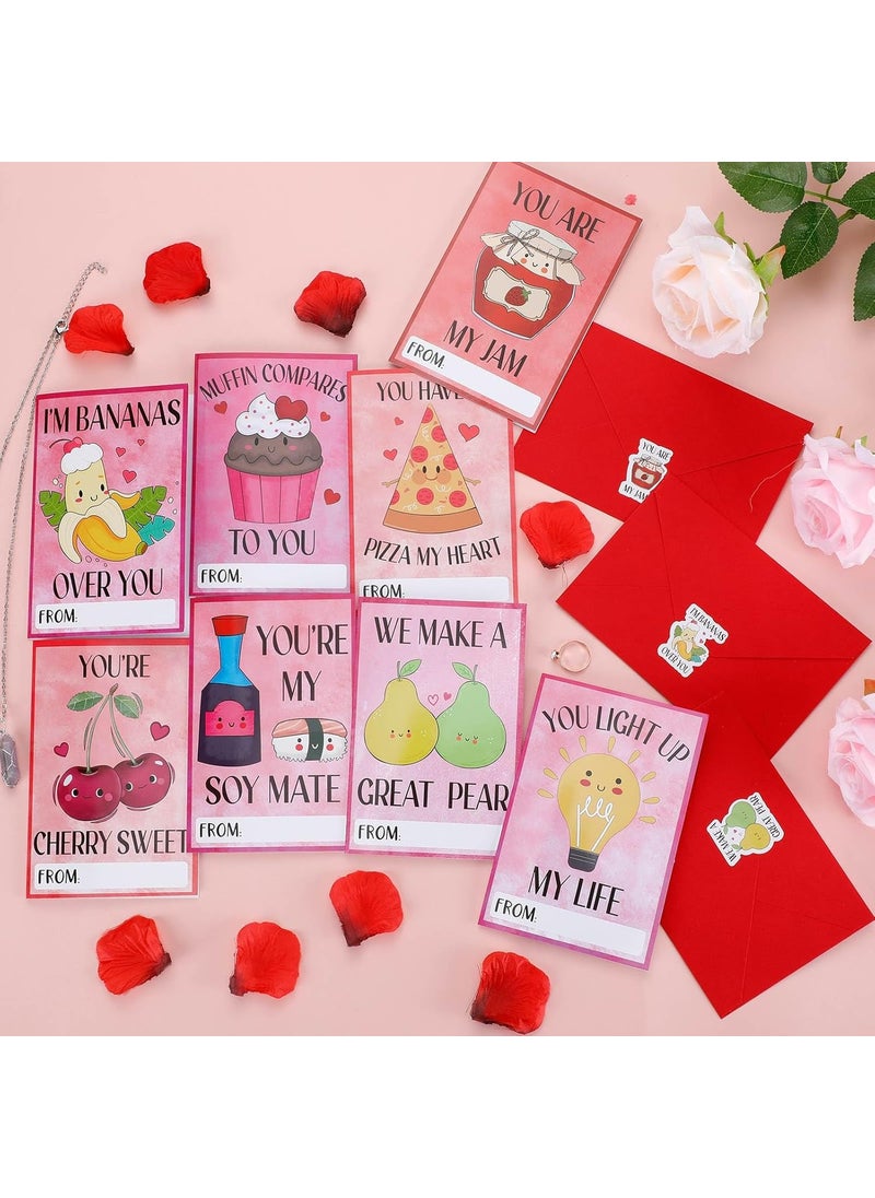 Geyoga Geyoga 32 Pack Valentines Pun Postcards with Envelopes and Stickers 59 x 39 Inch Funny Assorted Greeting Cards Bulk for Valentines Day Anniversary Romantic Date Gift  - Image 4