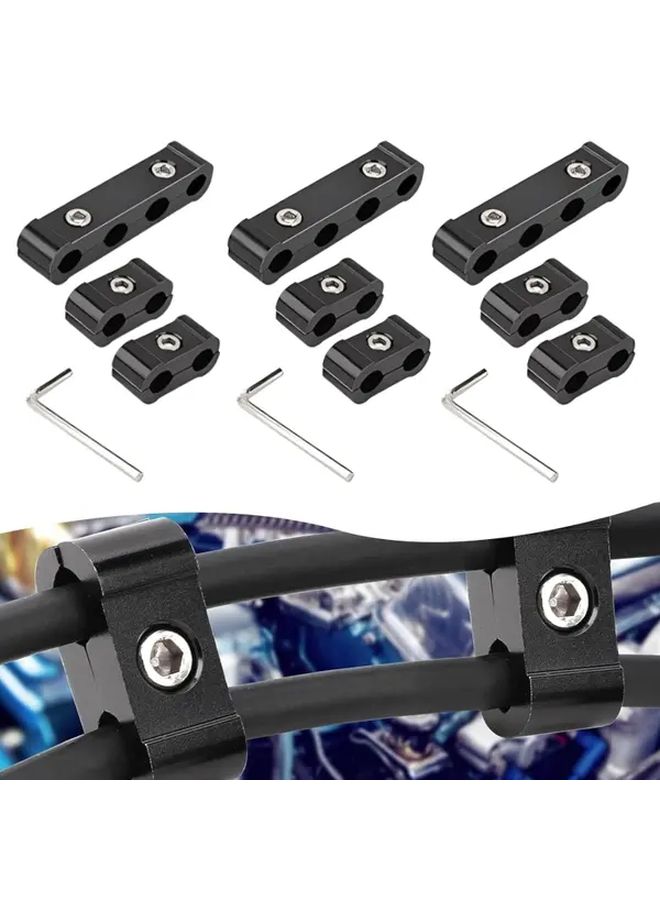 Black 4pcs Aluminum Alloy Spark Plug Wire Separator Divider Set - Image 1