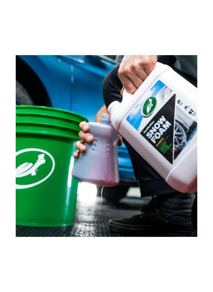 TURTLE Turtle Wax Snow Foam Car Shampoo 5 Liter Traffic Film Removing Foam Concentrated Hand Use  - Image 2