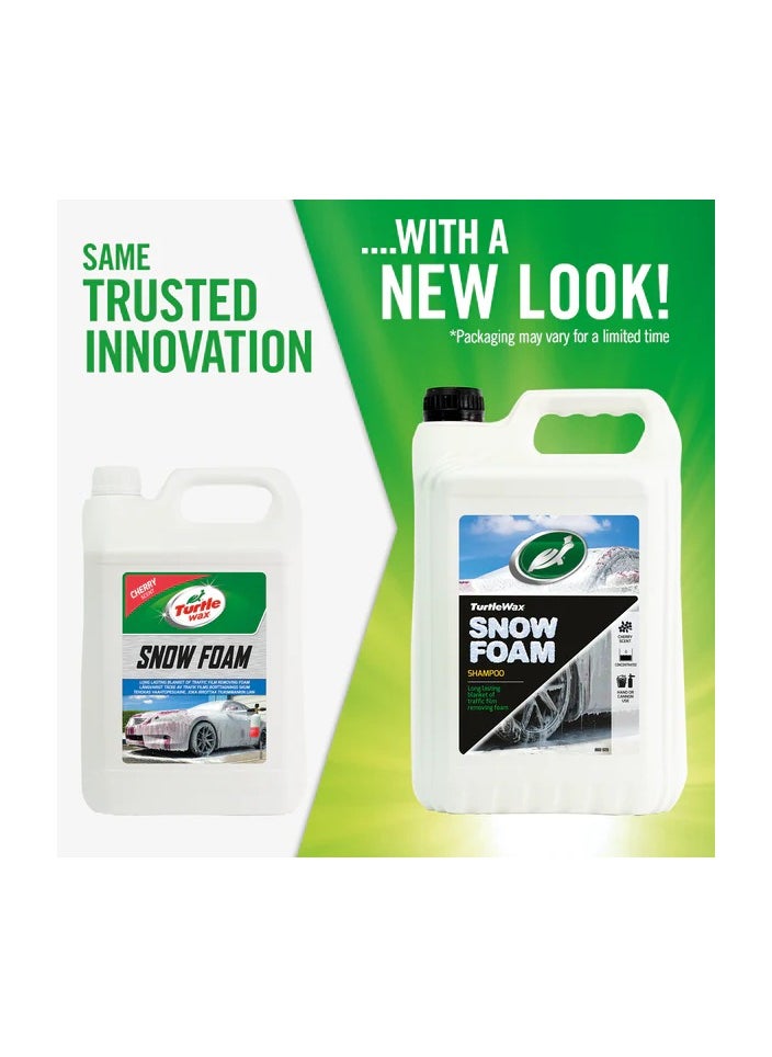 TURTLE Turtle Wax Snow Foam Car Shampoo 5 Liter Traffic Film Removing Foam Concentrated Hand Use  - Image 1