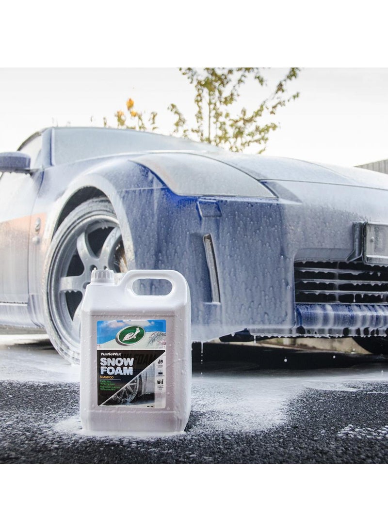 TURTLE Turtle Wax Snow Foam Car Shampoo 5 Liter Traffic Film Removing Foam Concentrated Hand Use  - Image 4