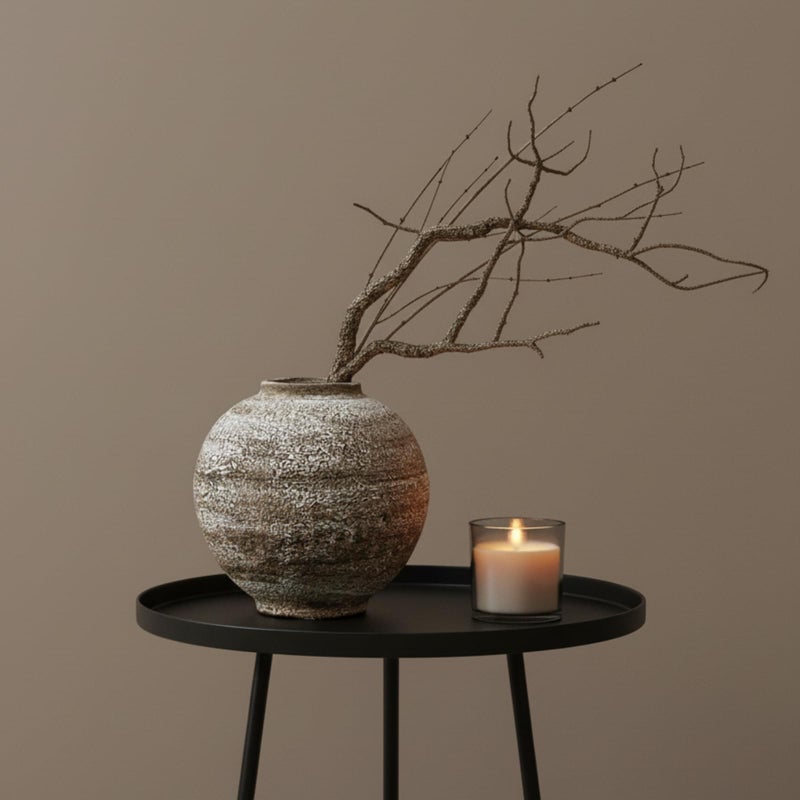 DIF DECO Ceramic Farmhouse Vase Rustic Decor,Pottery Decorative Flower Vases for Home Decor,Boho Vase for Table, Living Room,Bathroom,Shelf,Mantel Decoration,5.5 inch - Image 4