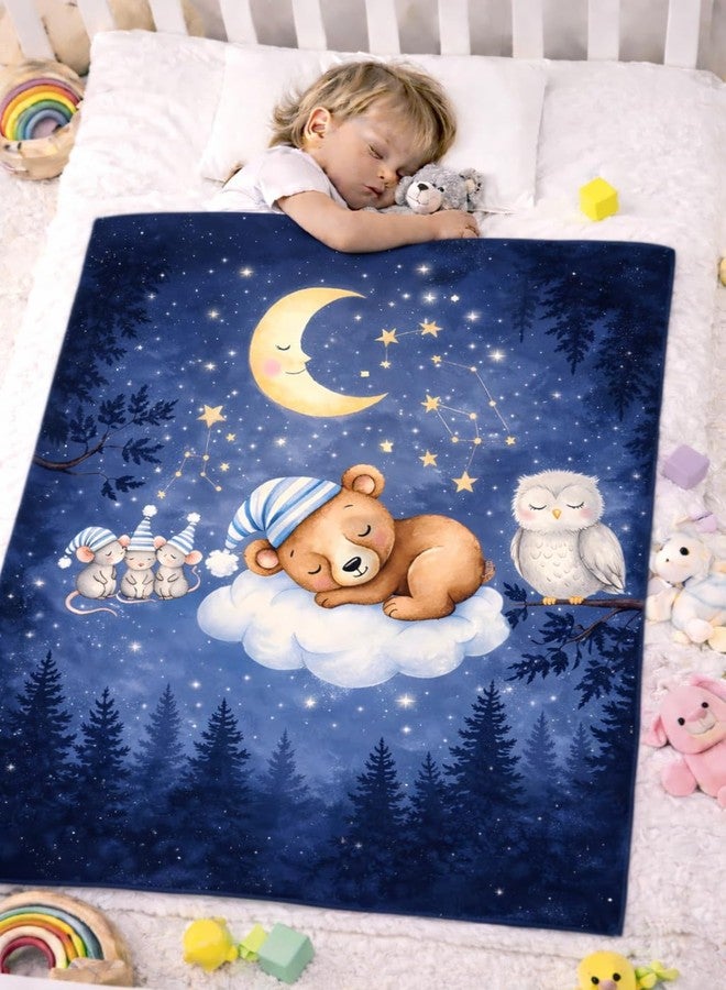 FRIDO Baby Blanket, ABC Animal Print, Cotton, Soft and Skin Friendly, All Season, Multicolor, 85 x 110 CM, 0-4 Years (Navy Blue) - Image 1