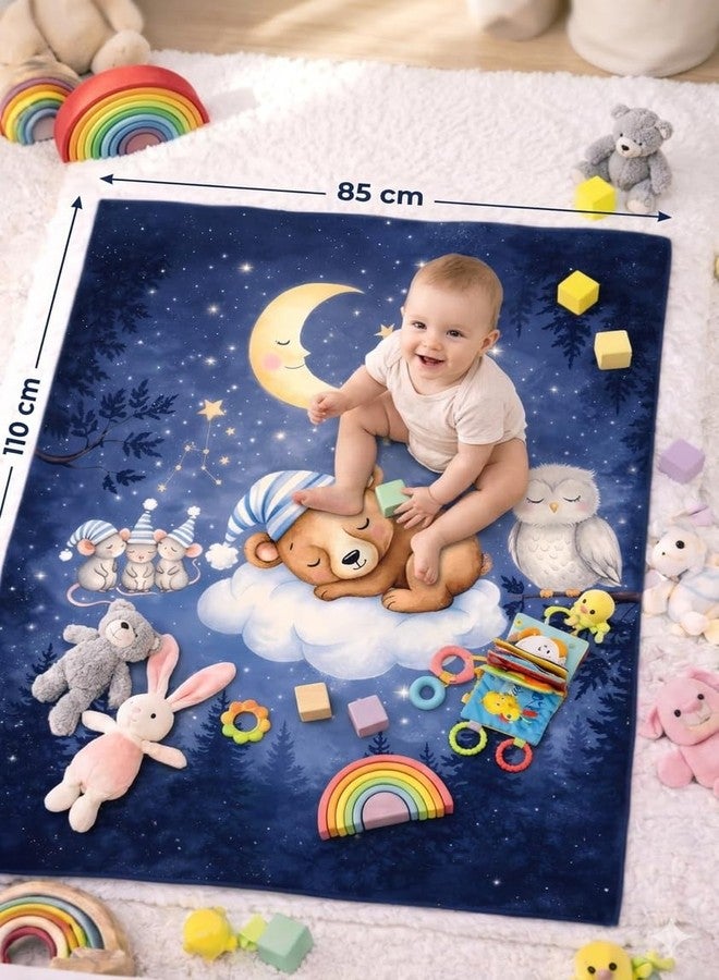 FRIDO Baby Blanket, ABC Animal Print, Cotton, Soft and Skin Friendly, All Season, Multicolor, 85 x 110 CM, 0-4 Years (Navy Blue) - Image 2