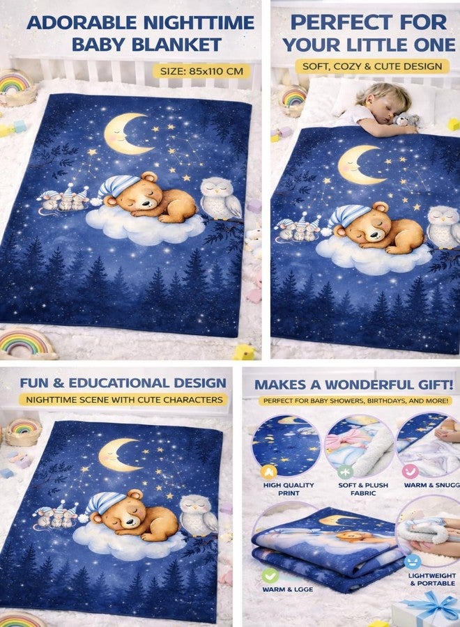 FRIDO Baby Blanket, ABC Animal Print, Cotton, Soft and Skin Friendly, All Season, Multicolor, 85 x 110 CM, 0-4 Years (Navy Blue) - Image 3