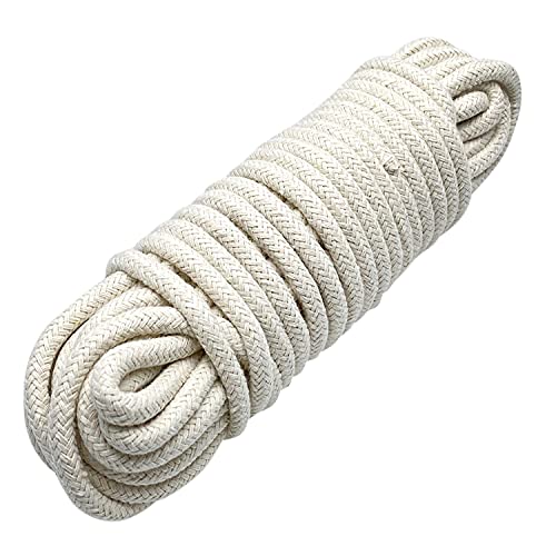 BallHull 1/4 Inch Natural Cotton Rope, White Craft Rope Clothesline, Used for DIY Rope Baskets, Handicrafts, Candle Wicks, etc, 6MM, 52 Feet. - Image 1