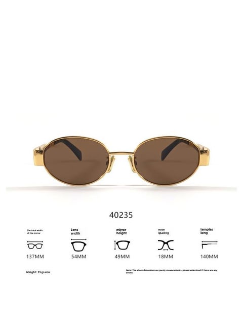 High Version Arc De Triomphe Sunglasses Female Lisa Same Style Metal Small Frame Retro Personalized 40235 Oval