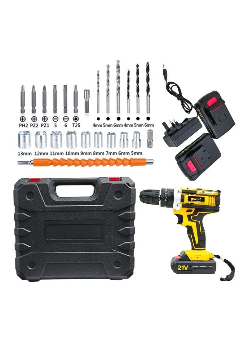 ROXON 21V Cordless Impact Cordless Screwdriver Drill Machine and Tool With 2 Li- Rechargeable Battery 1500 MAh RX21VCD - pzsku/Z766A8D5581BF3D0B999DZ/45/_/1736583789/03feeb28-c9fc-4591-94e5-1c3d18cd11d9