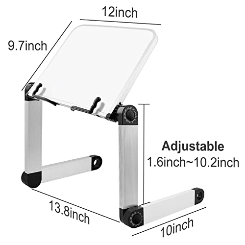 MNKXL Book Stand Multifunctional Adjustable Laptop Stand Book Holder Tray with Clips Ergonomic Multi Heights Angles Adjustable Cooking Bookstand for Textbook Recipe Magazine Laptop Tablet Portable - Image 2