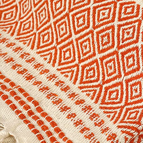 SASHAA WORLD Geometric Blanket | Throw for Living Room, Sofa, Bed, Chair, Picnic & Used for Gift | Red and White Blanket | 1200g, 125x150 cm - Image 5